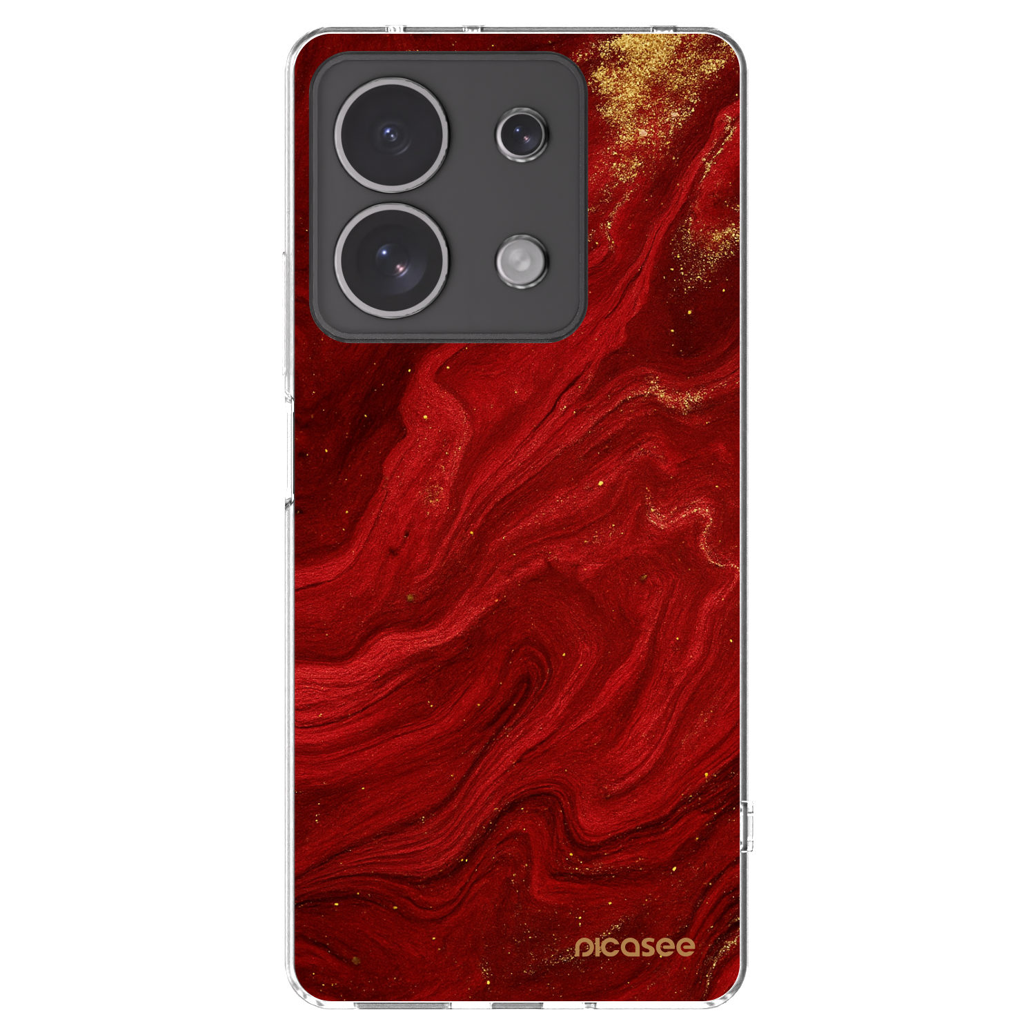Picasee Xiaomi Redmi Note 13 4G Hülle - Transparentes Silikon - Red