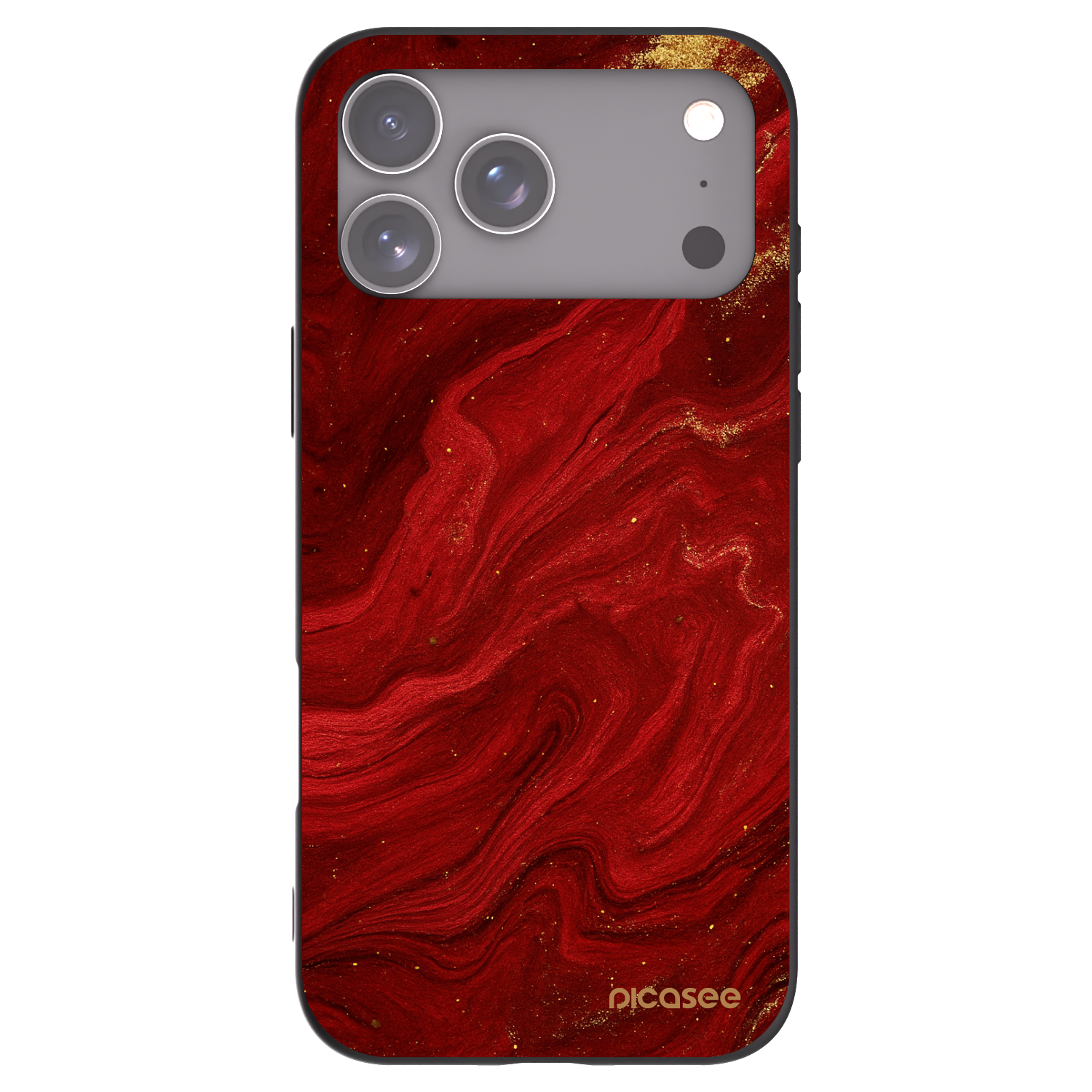 Picasee Apple iPhone 17 Pro Max Hülle - Schwarzes Silikon - Red