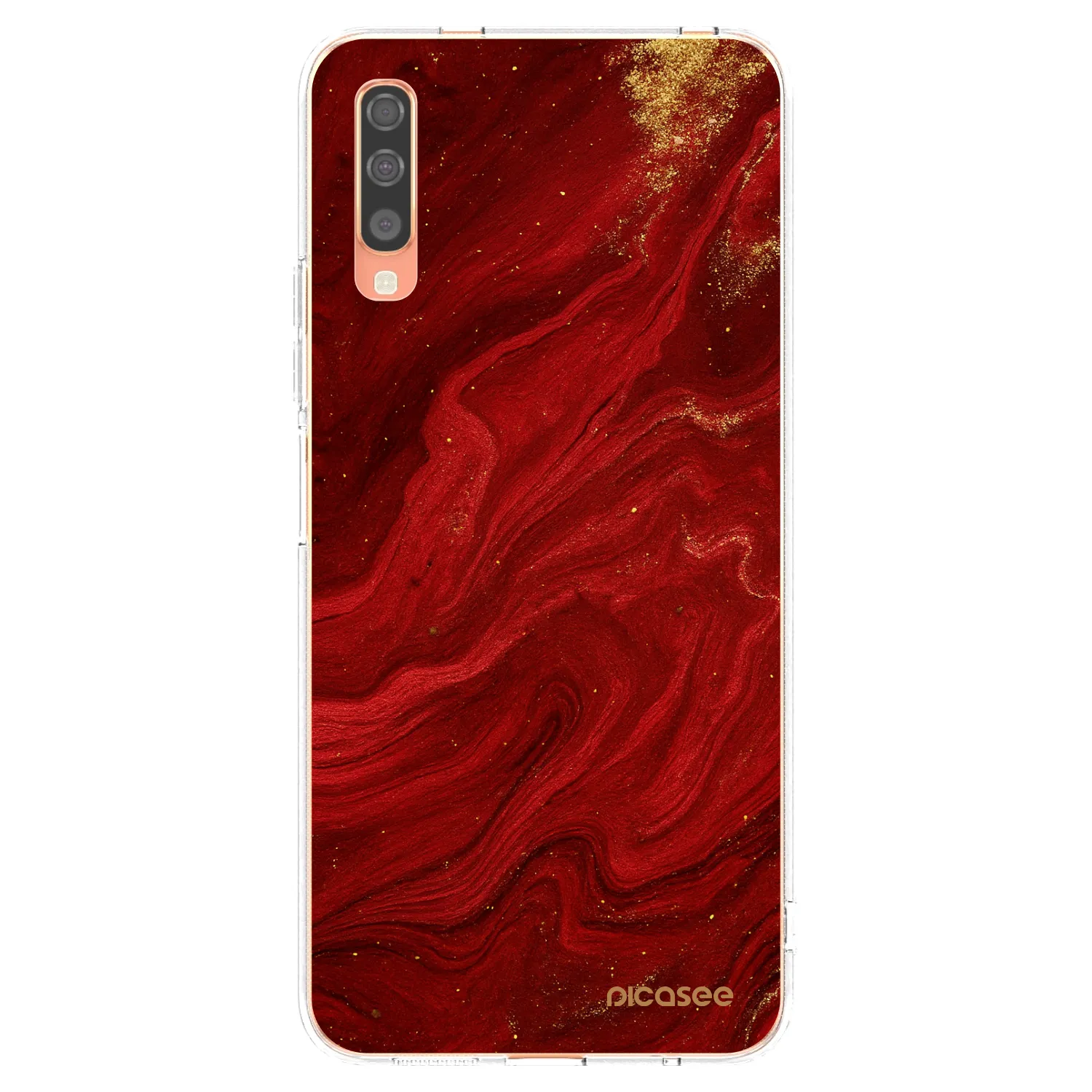 Picasee Samsung Galaxy A70 A705F Hülle - Transparentes Silikon - Red