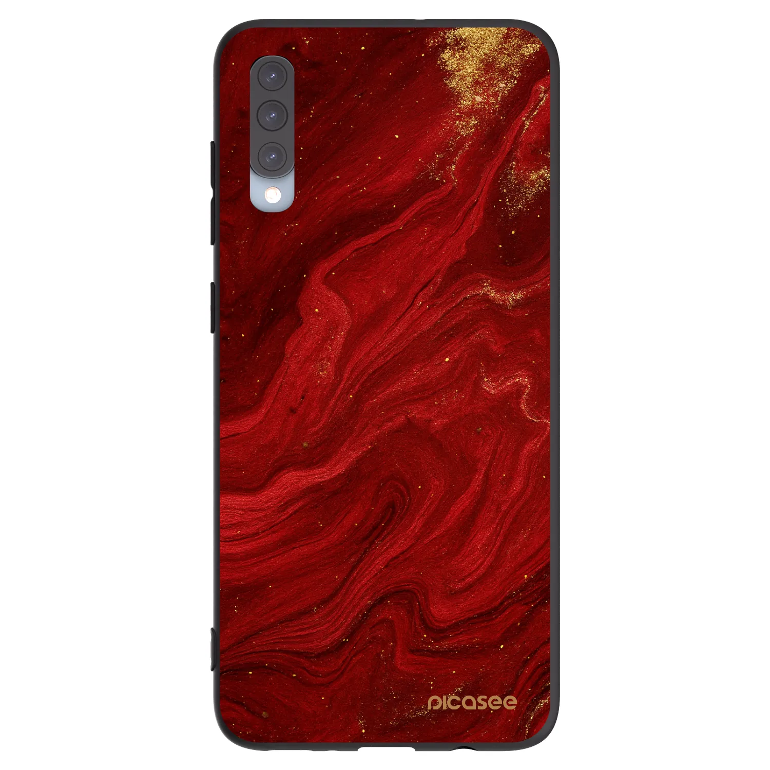 Picasee Samsung Galaxy A70 A705F Hülle - Schwarzes Silikon - Red