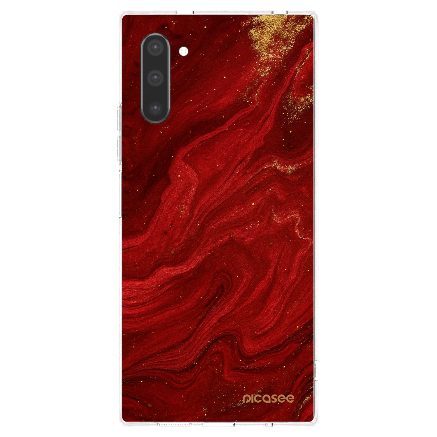 Picasee Samsung Galaxy Note 10 N970F Hülle - Transparentes Silikon - Red