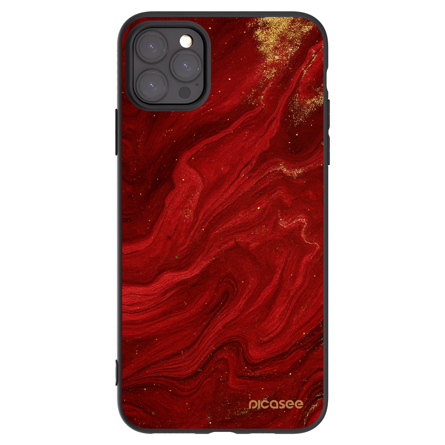 Picasee Apple iPhone 11 Pro Max Hülle - Schwarzes Silikon - Red