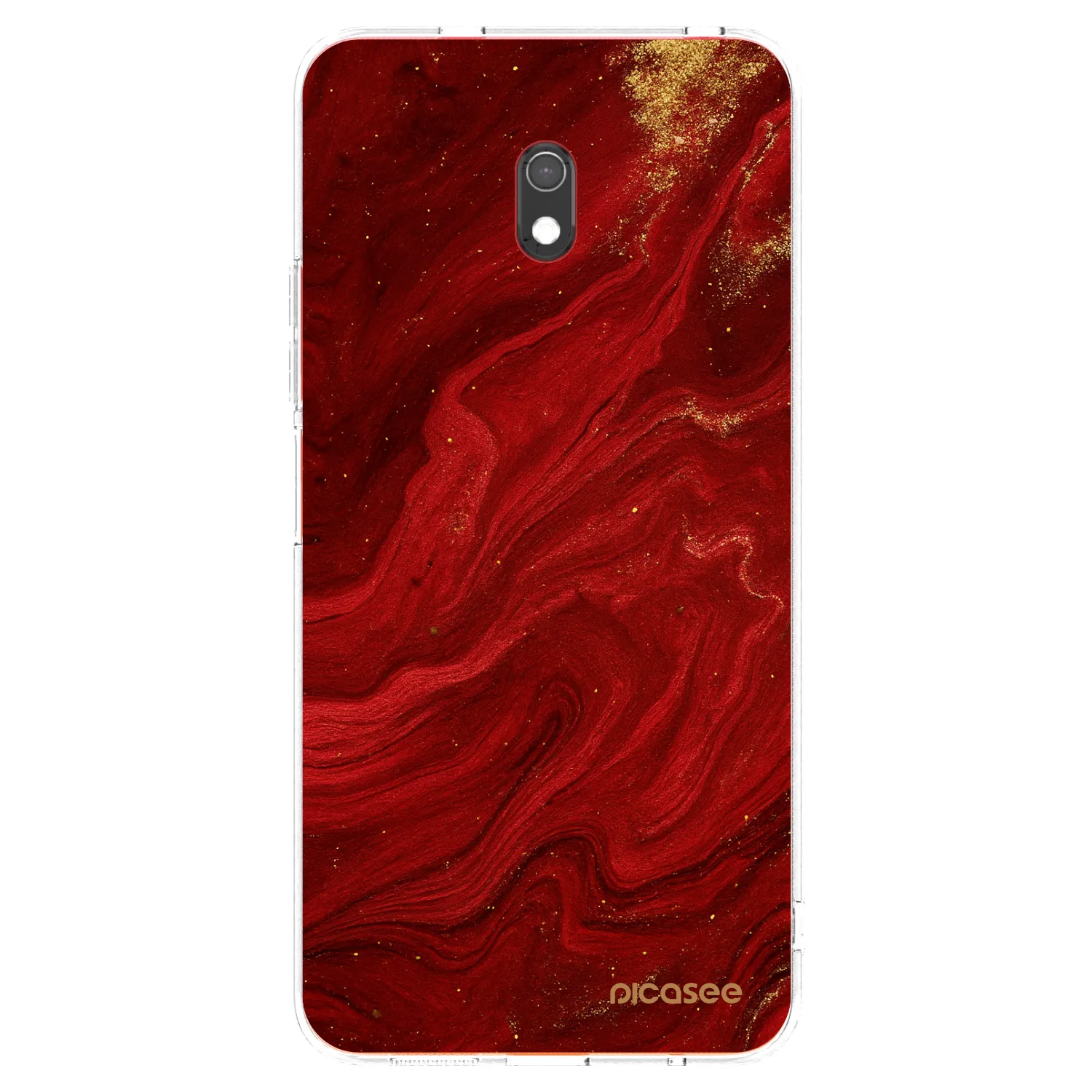 Picasee Xiaomi Redmi 8A Hülle - Transparentes Silikon - Red