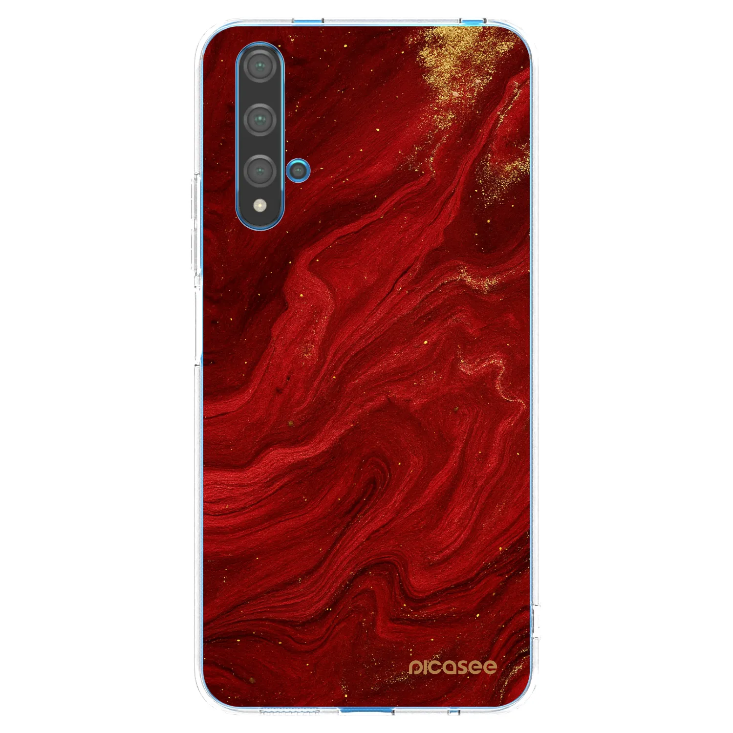 Picasee Huawei Nova 5T Hülle - Transparentes Silikon - Red
