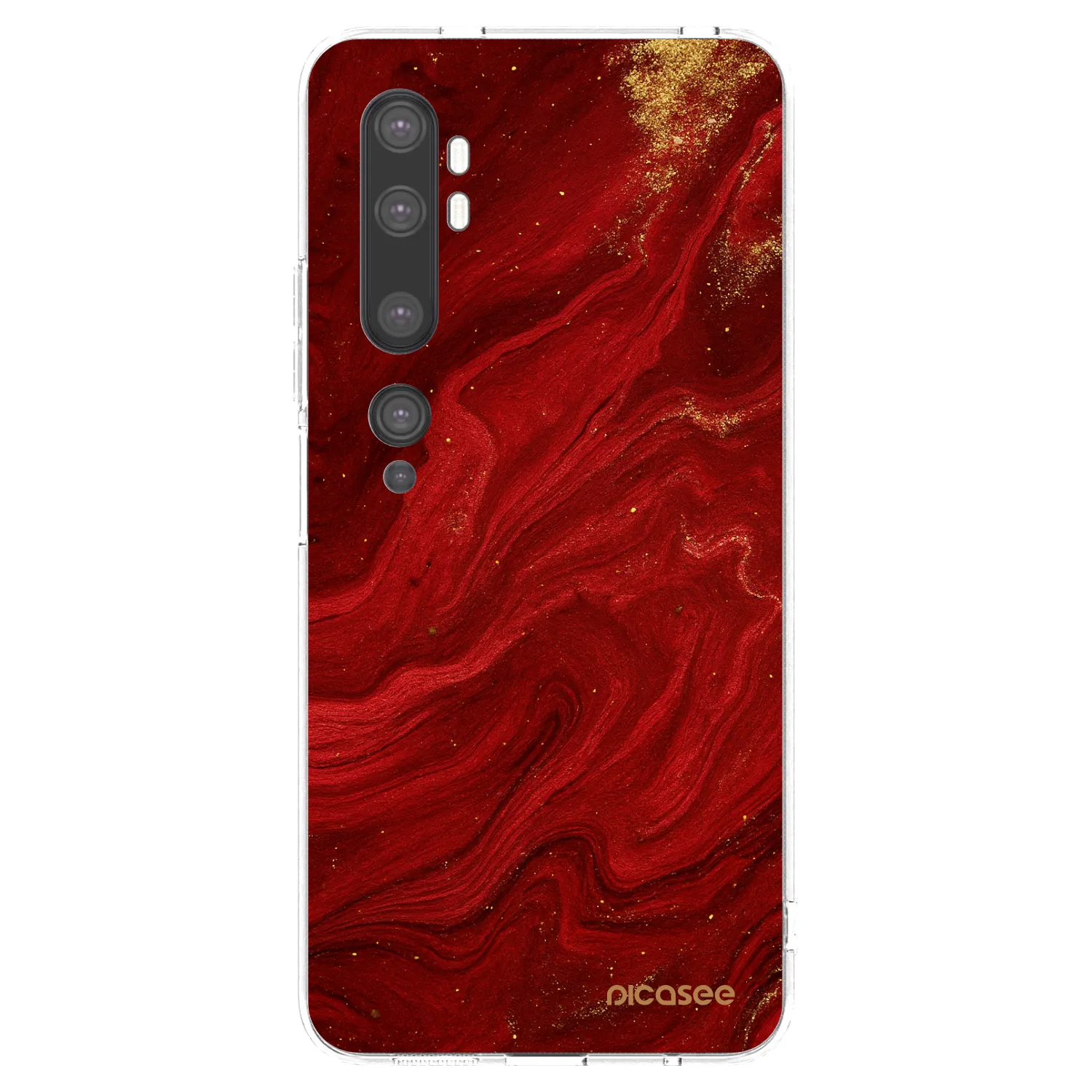 Picasee Xiaomi Mi Note 10 (Pro) Hülle - Transparentes Silikon - Red
