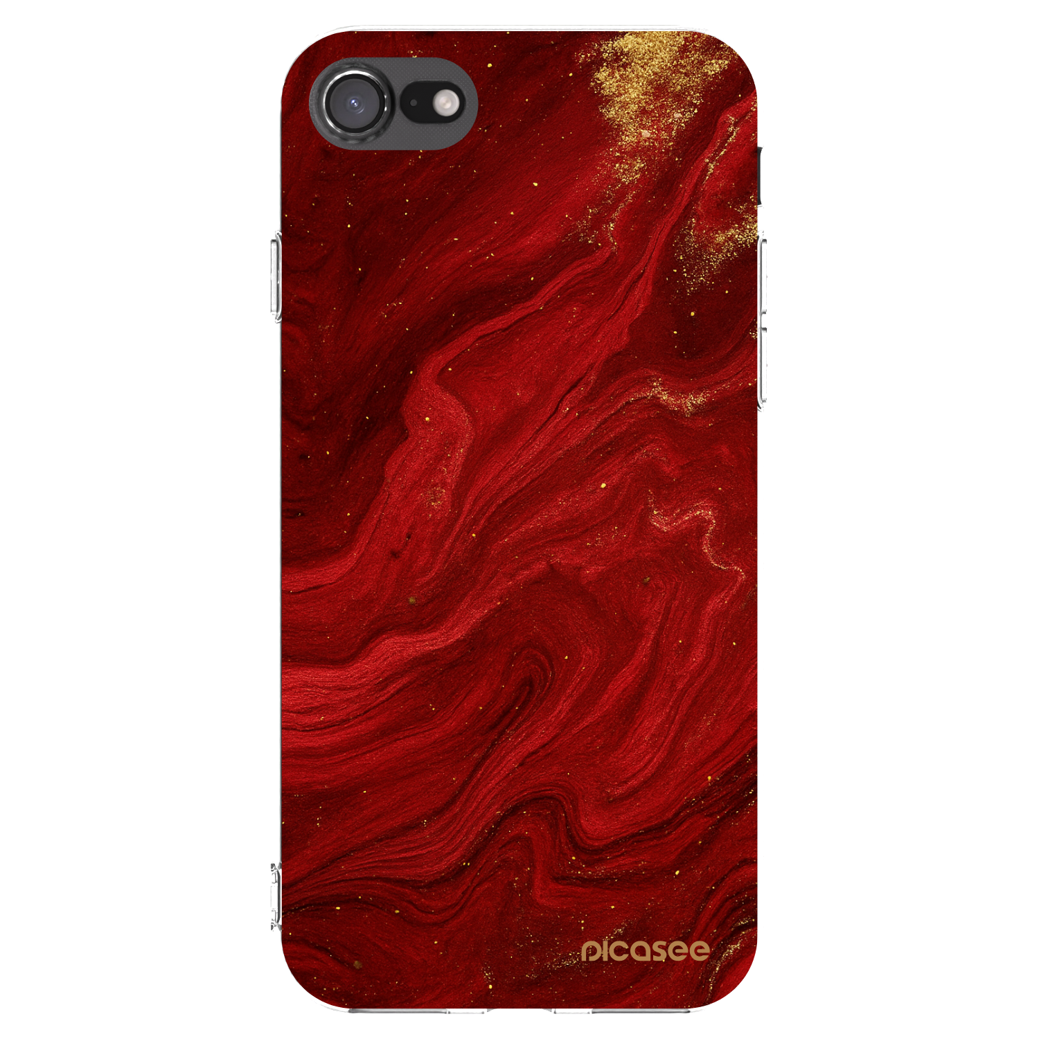 Picasee Apple iPhone SE 2020 Hülle - Transparentes Silikon - Red
