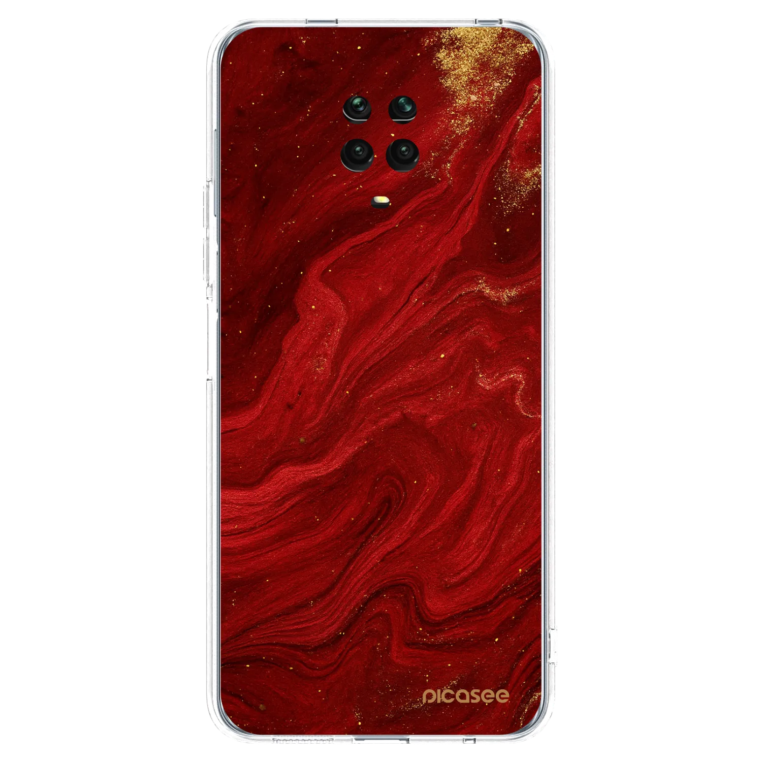 Picasee Xiaomi Redmi Note 9 Pro Hülle - Transparentes Silikon - Red