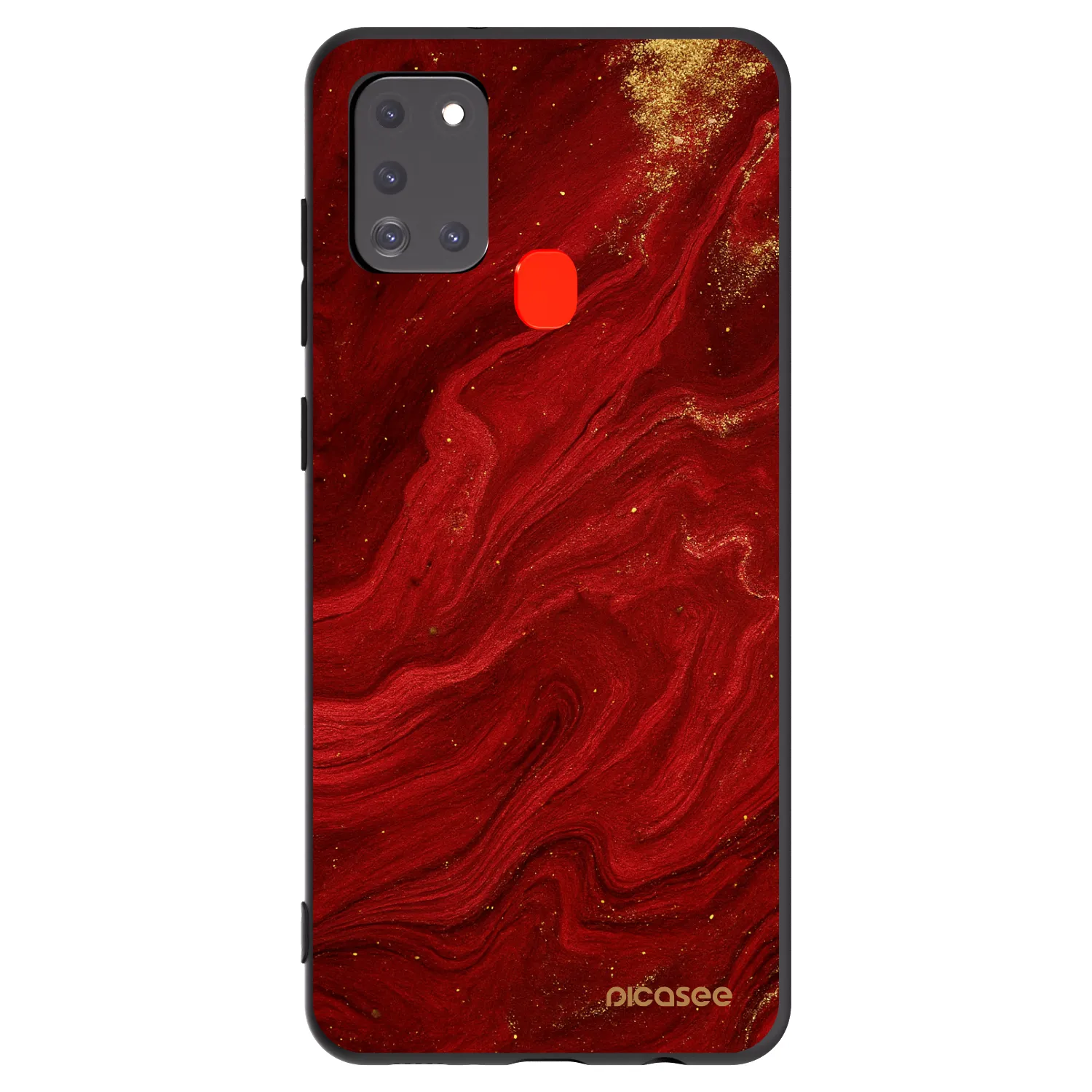 Picasee Samsung Galaxy A21s Hülle - Schwarzes Silikon - Red