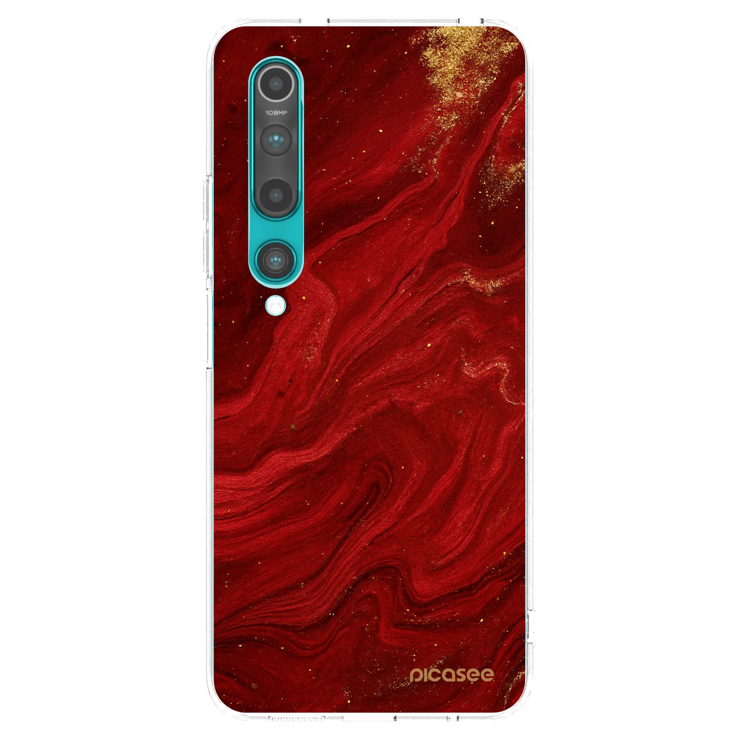 Picasee Xiaomi Mi 10 Hülle - Transparentes Silikon - Red