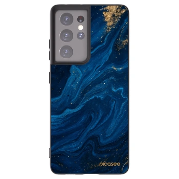 Picasee Samsung Galaxy S21 Ultra 5G G998B Hülle - Schwarzes Silikon - Blue