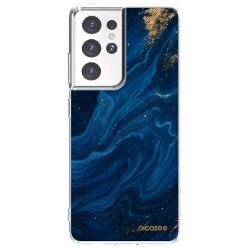 Picasee Samsung Galaxy S21 Ultra 5G G998B Hülle - Transparentes Silikon - Blue
