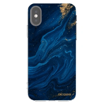 Picasee Apple iPhone X/XS Hülle - Transparentes Silikon - Blue