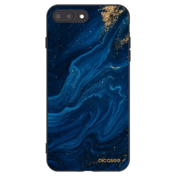 Picasee Apple iPhone 8 Plus Hülle - Schwarzes Silikon - Blue