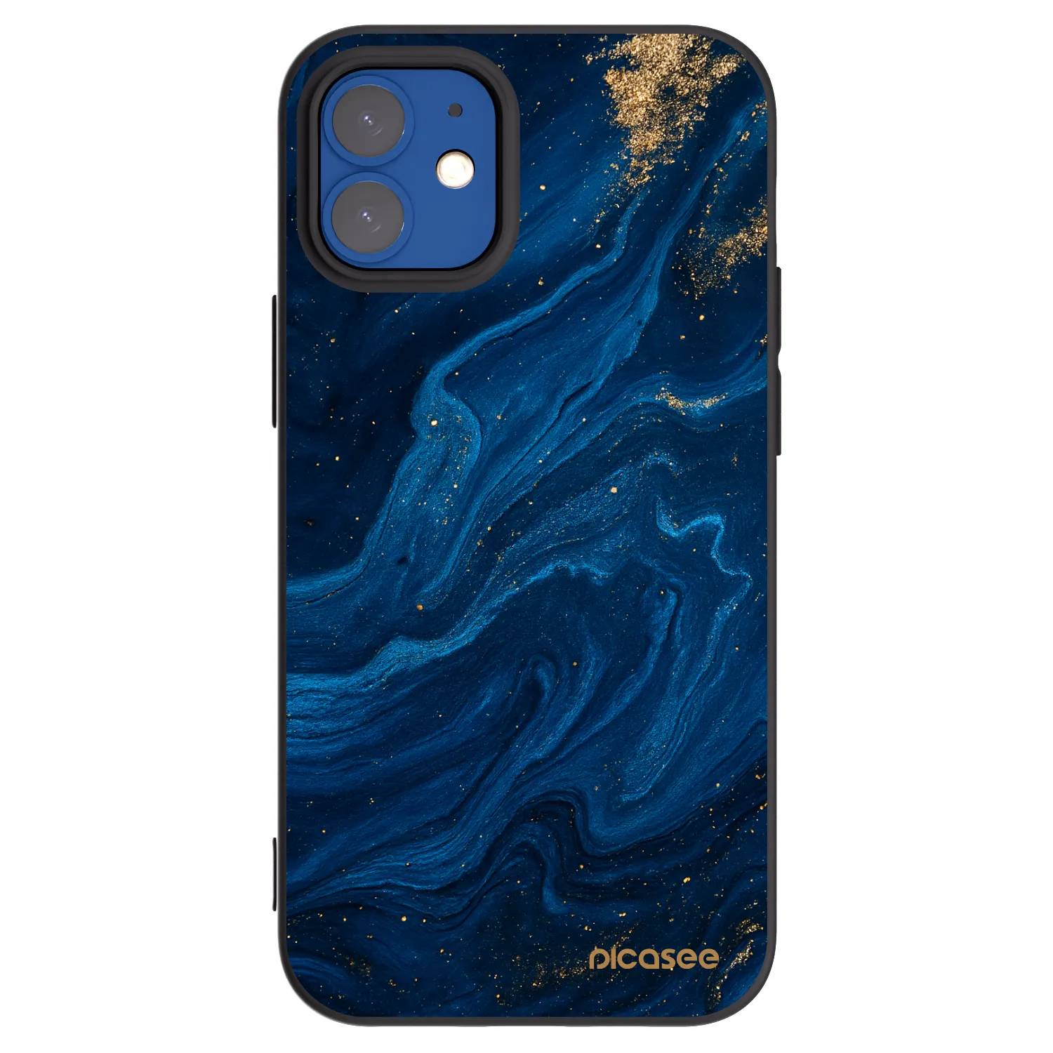 Picasee Apple iPhone 12 mini Hülle - Schwarzes Silikon - Blue