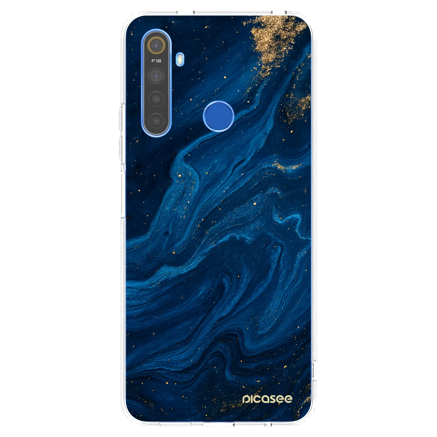 Picasee Realme 5 Hülle - Transparentes Silikon - Blue