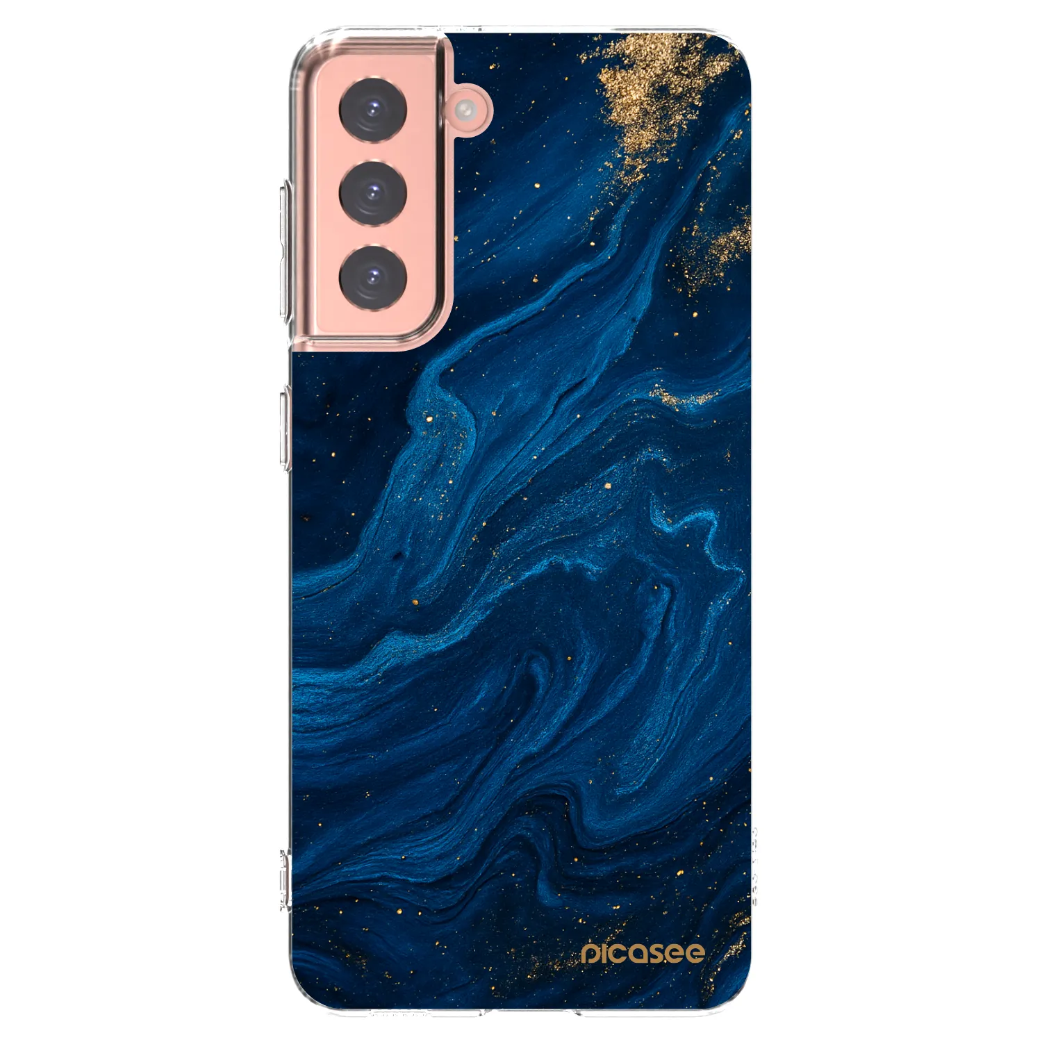 Picasee Samsung Galaxy S21 5G G991B Hülle - Transparentes Silikon - Blue