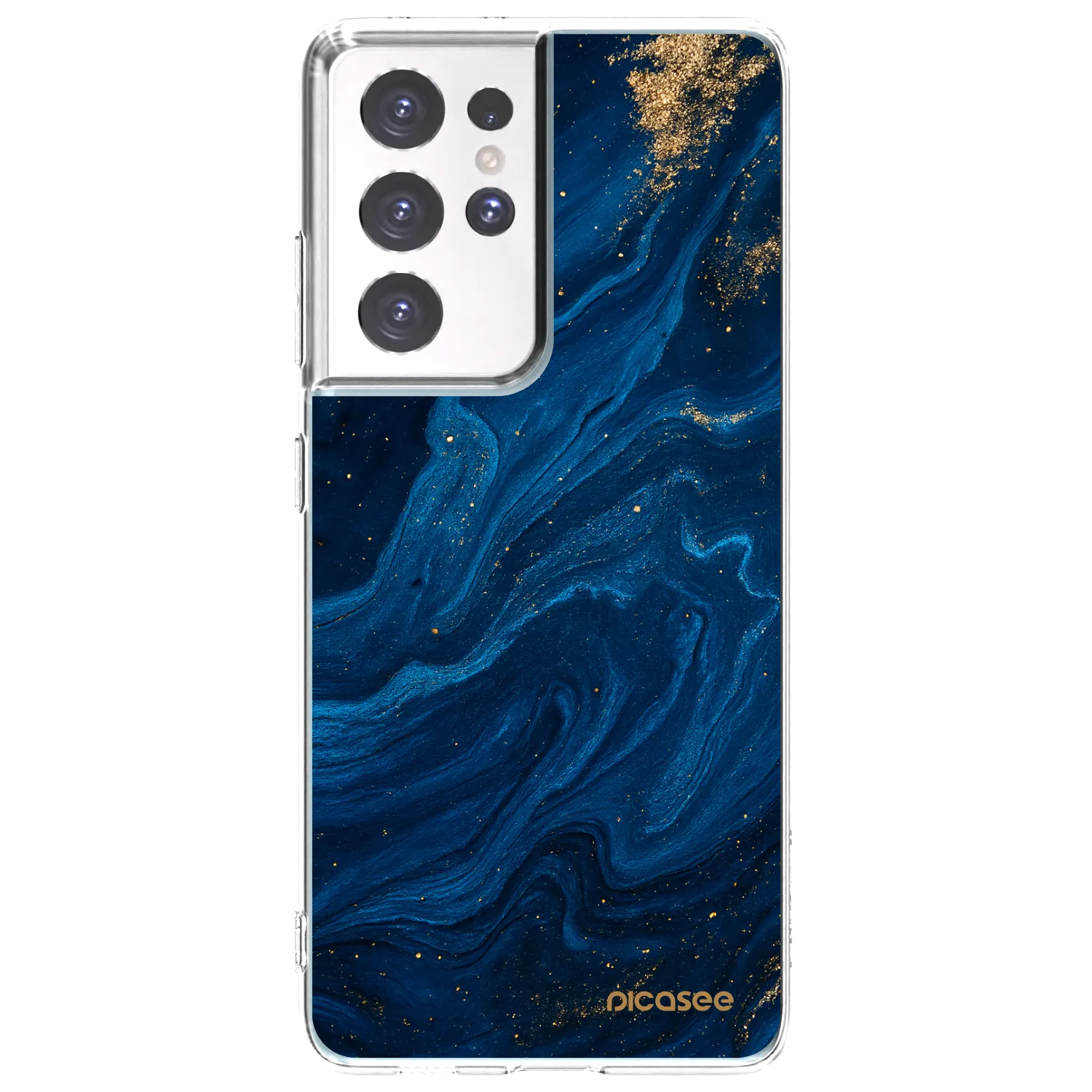 Picasee Samsung Galaxy S21 Ultra 5G G998B Hülle - Transparentes Silikon - Blue