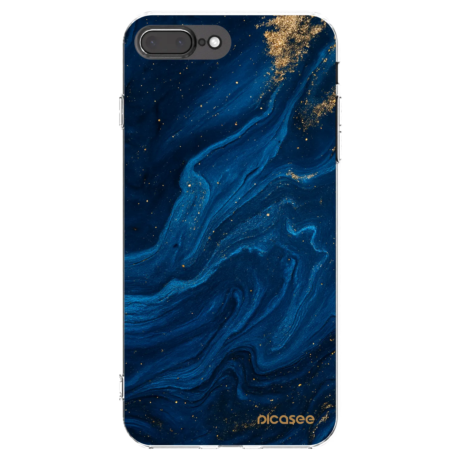 Picasee Apple iPhone 7 Plus Hülle - Transparentes Silikon - Blue