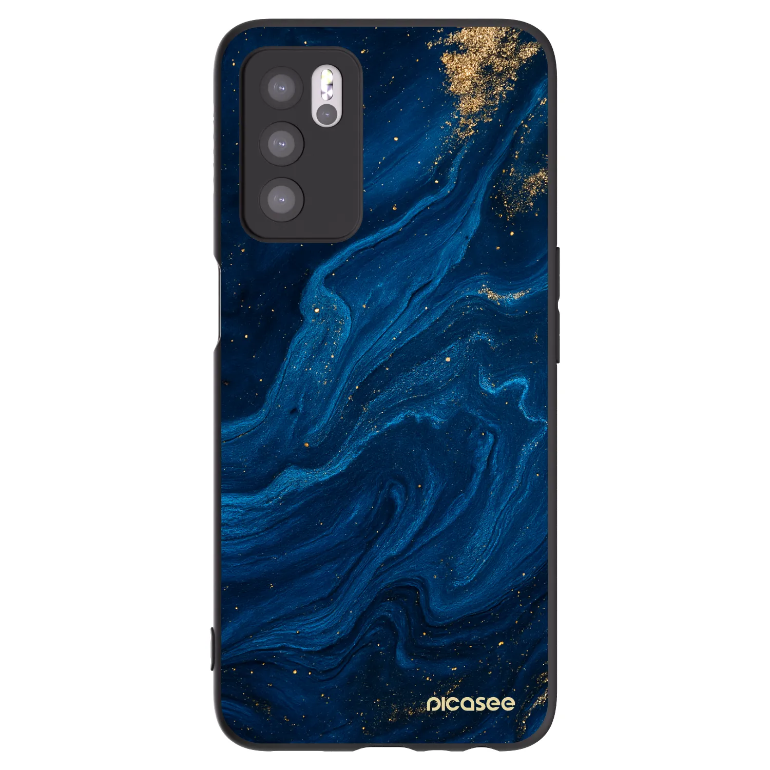 Picasee OPPO A16 Hülle - Schwarzes Silikon - Blue