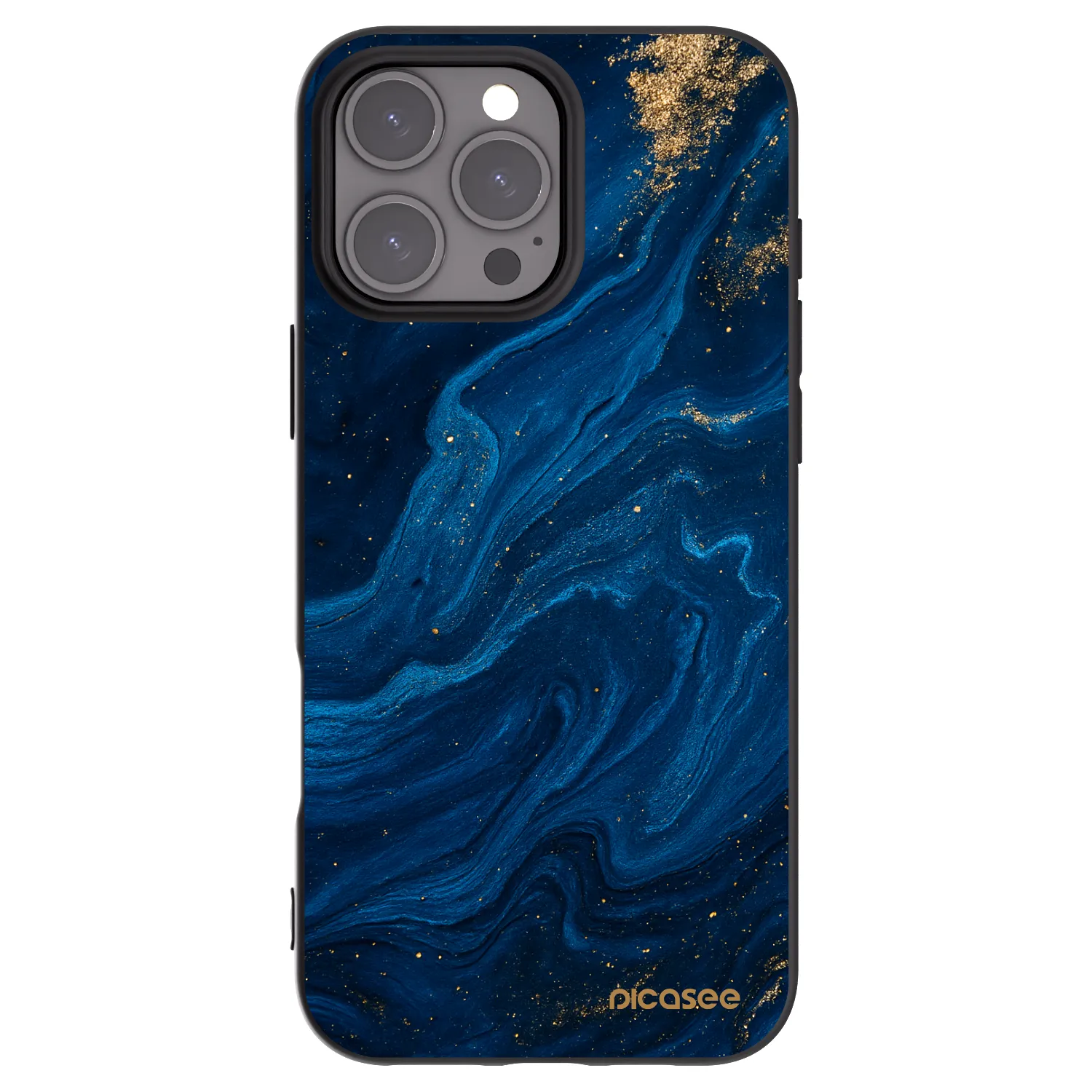 Picasee Apple iPhone 16 Pro Max Hülle - Schwarzes Silikon - Blue
