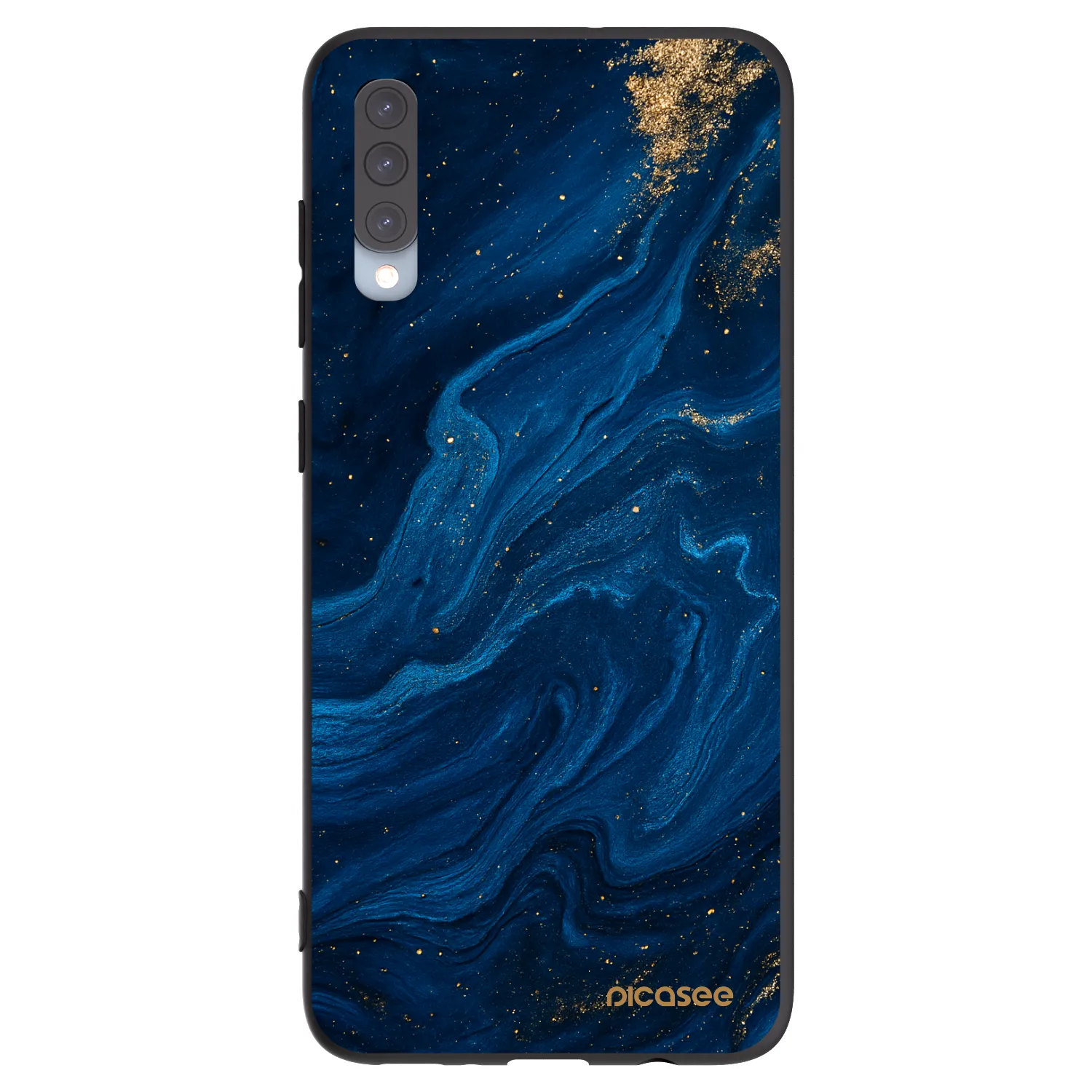 Picasee Samsung Galaxy A70 A705F Hülle - Schwarzes Silikon - Blue