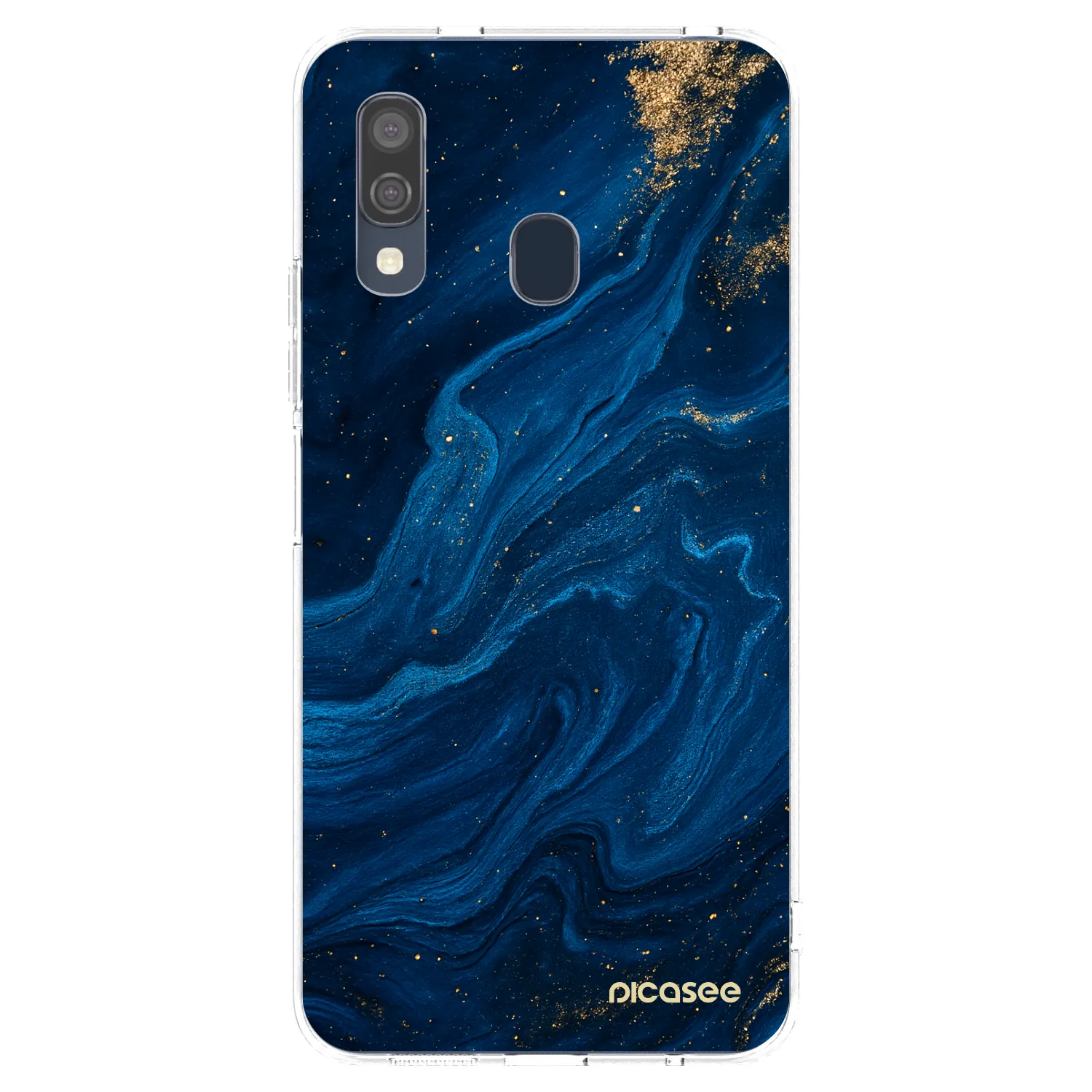 Picasee Samsung Galaxy A40 A405F Hülle - Transparentes Silikon - Blue