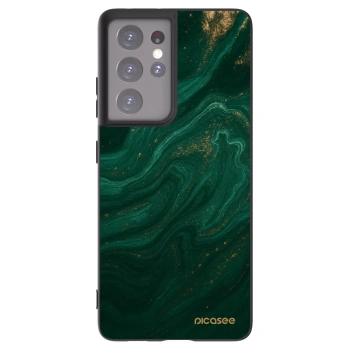 Picasee Samsung Galaxy S21 Ultra 5G G998B Hülle - Schwarzes Silikon - Green