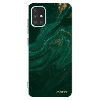 Picasee Samsung Galaxy M31s Hülle - Transparentes Silikon - Green