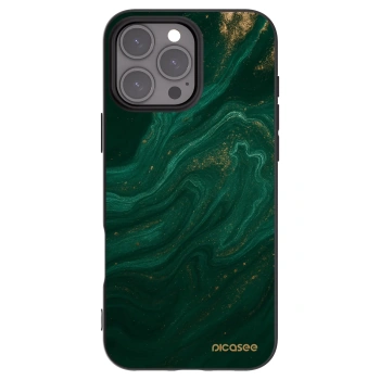 Picasee Apple iPhone 16 Pro Max Hülle - Schwarzes Silikon - Green