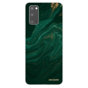 Picasee Samsung Galaxy S20 G980F Hülle - Transparentes Silikon - Green
