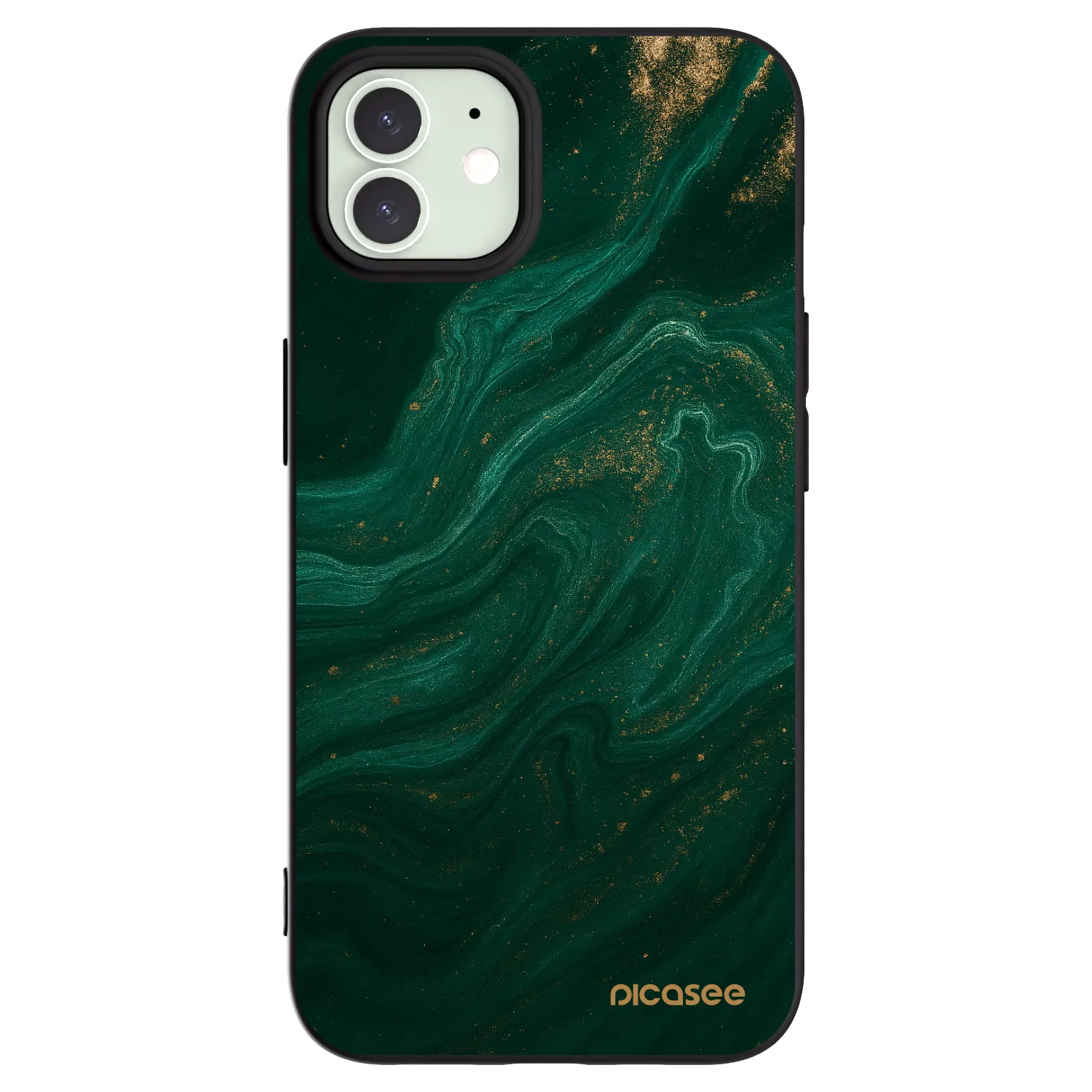 Picasee Apple iPhone 12 Hülle - Schwarzes Silikon - Green