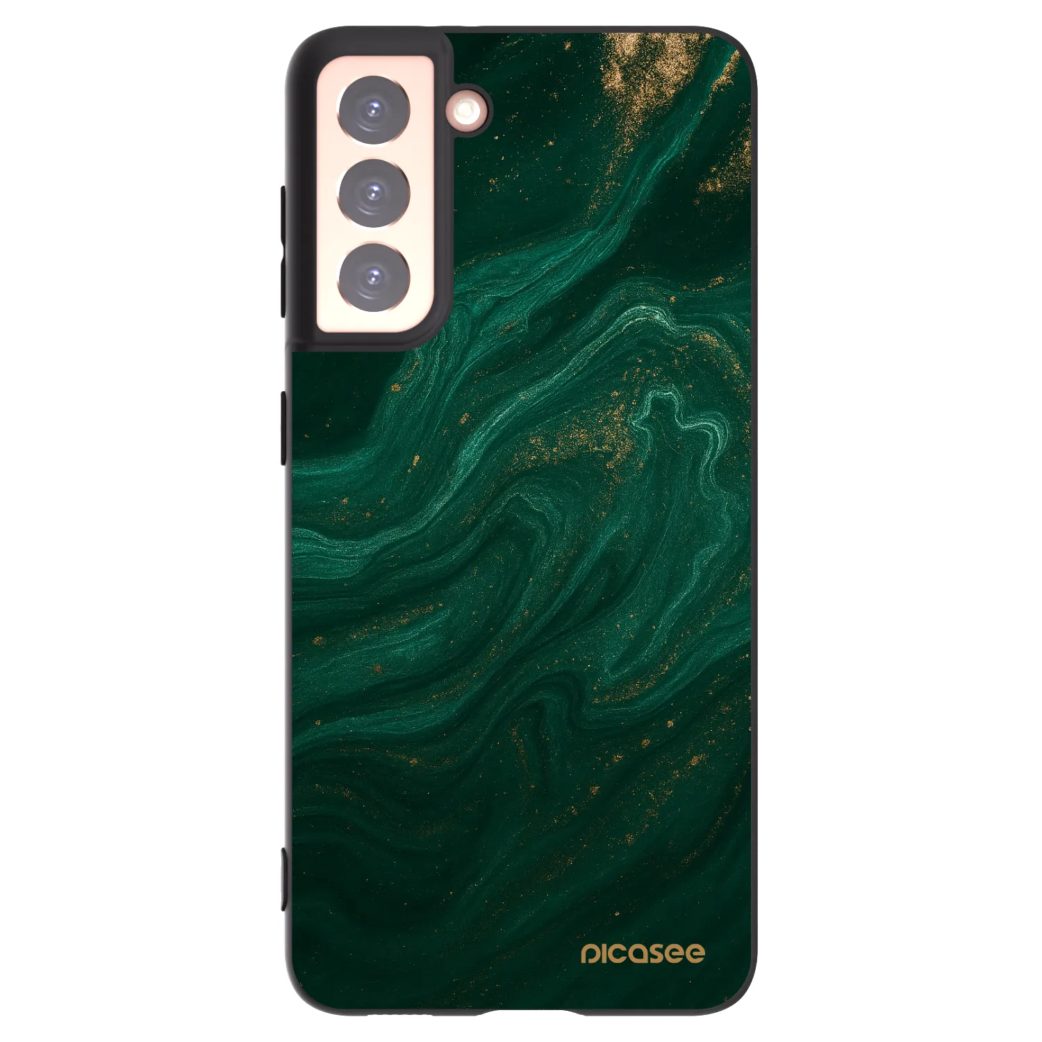 Picasee Samsung Galaxy S21 5G G991B Hülle - Schwarzes Silikon - Green