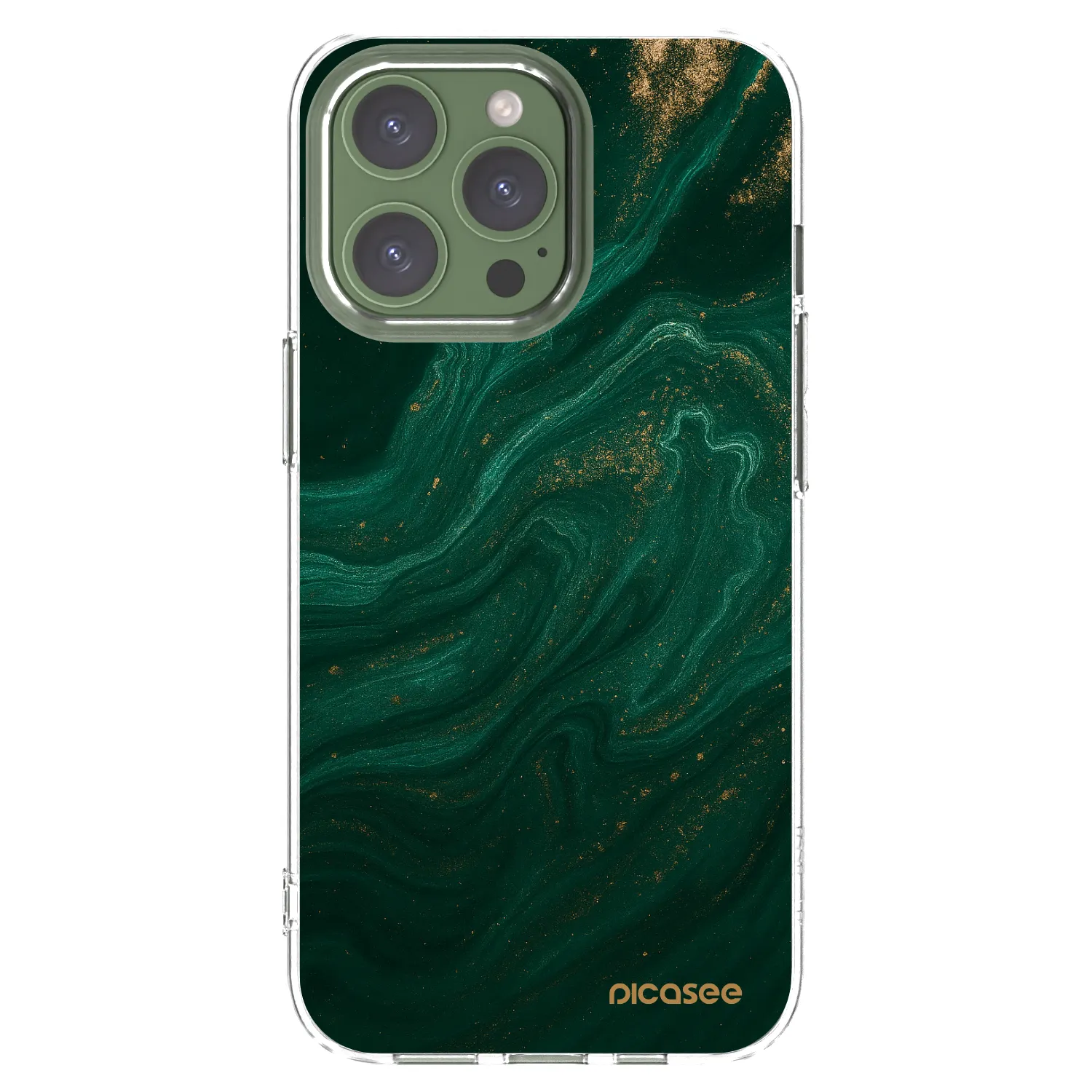 Picasee Apple iPhone 13 Pro Hülle - Transparentes Silikon - Green