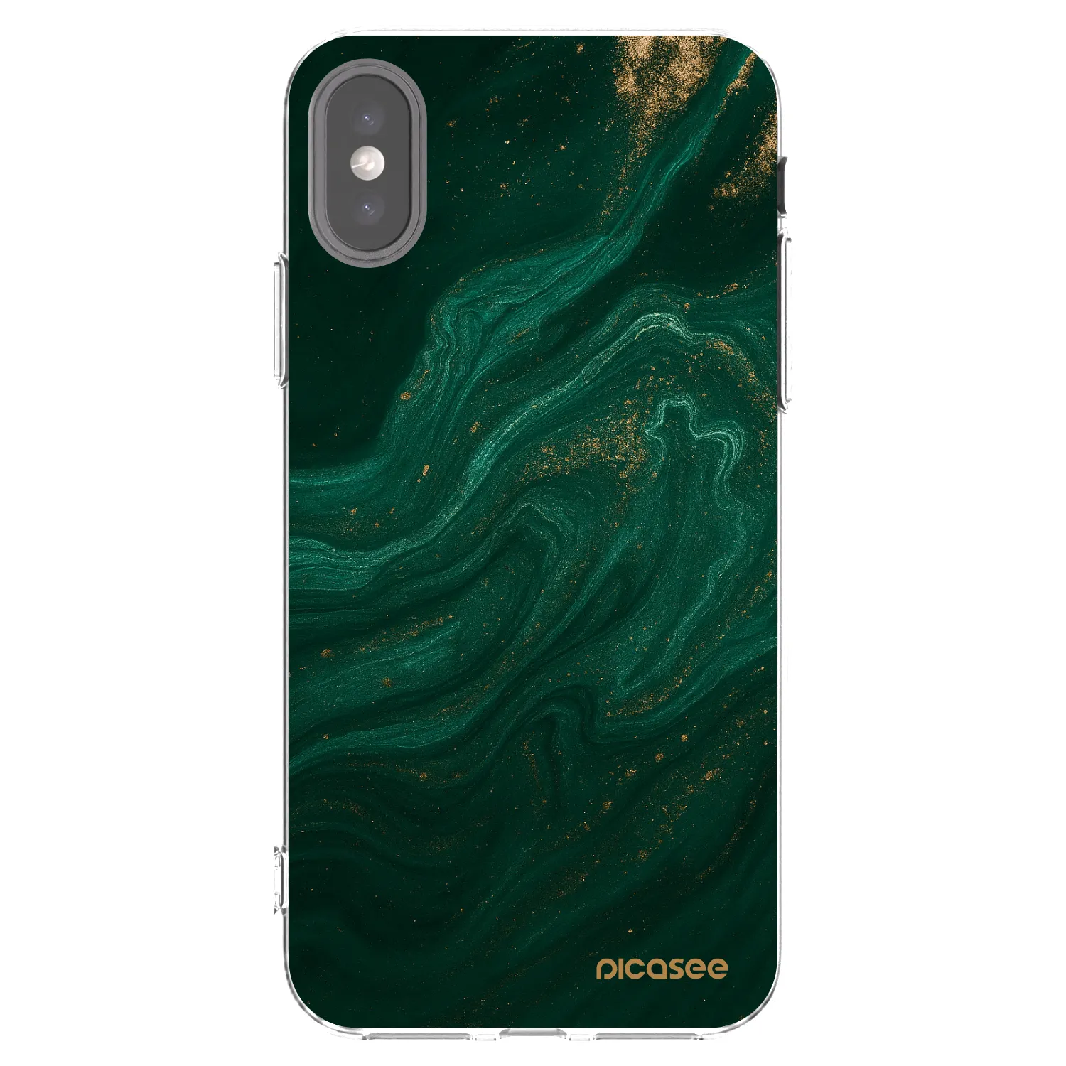 Picasee Apple iPhone X/XS Hülle - Transparentes Silikon - Green