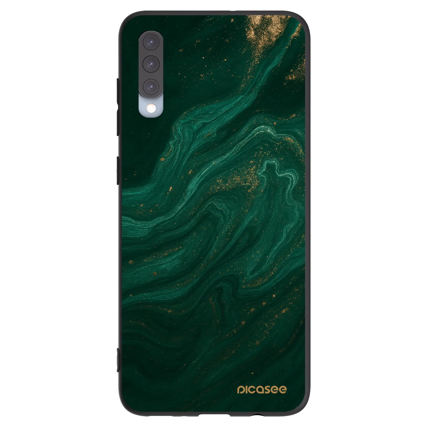 Picasee Samsung Galaxy A70 A705F Hülle - Schwarzes Silikon - Green