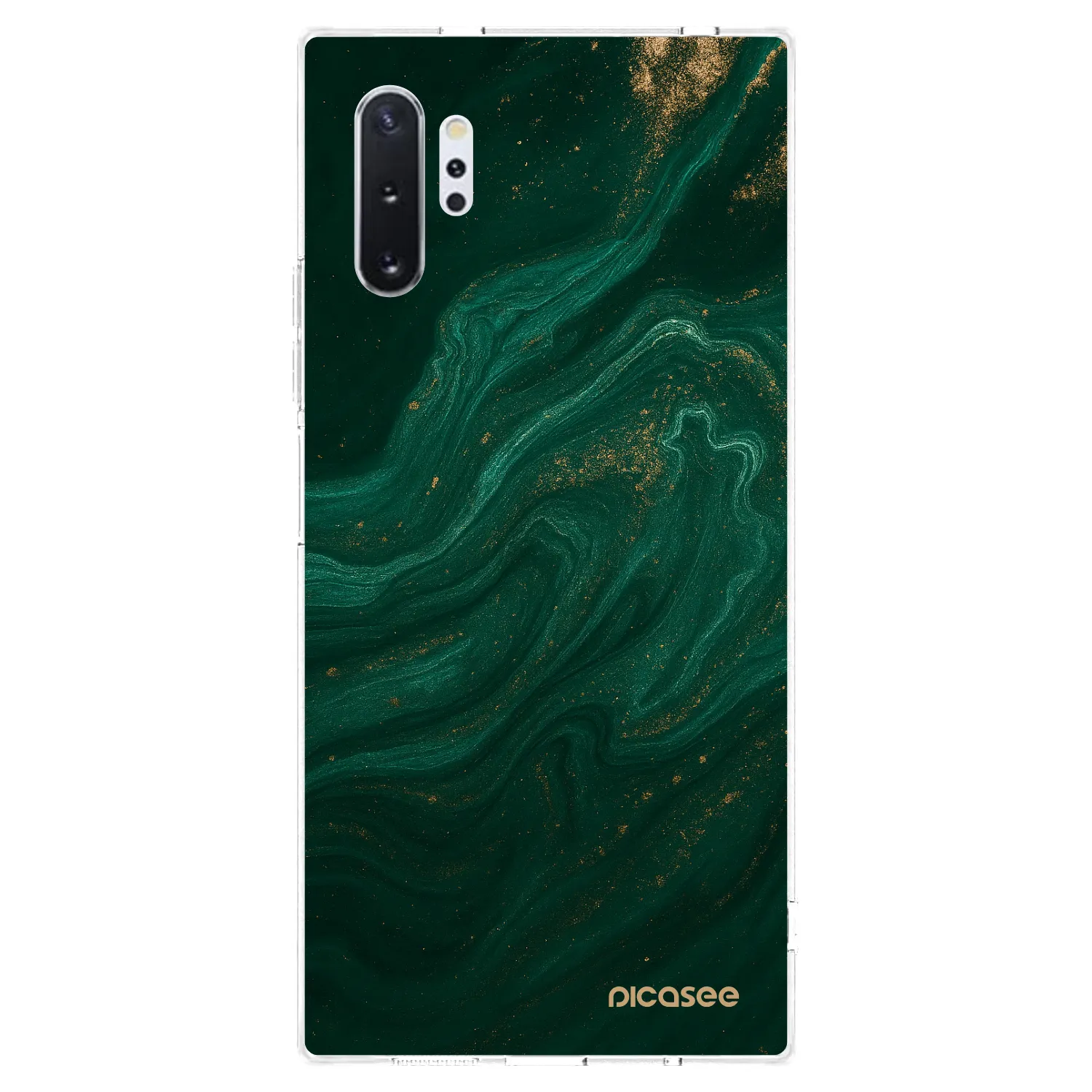 Picasee Samsung Galaxy Note 10+ N975F Hülle - Transparentes Silikon - Green