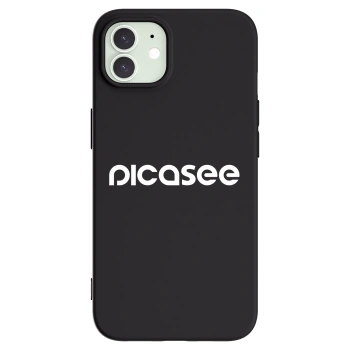 Picasee Apple iPhone 12 Hülle - Schwarzes Silikon - Picasee - new logo - white