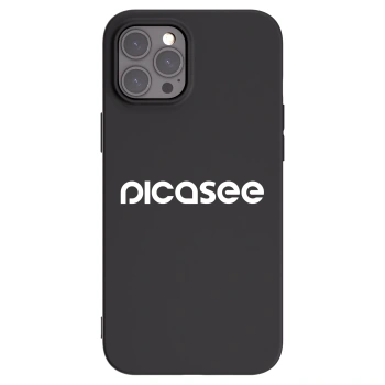 Picasee Apple iPhone 12 Pro Max Hülle - Schwarzes Silikon - Picasee - new logo - white