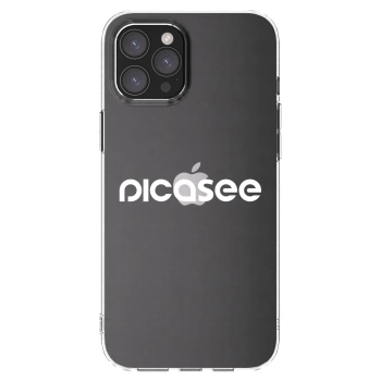 Picasee Apple iPhone 12 Pro Max Hülle - Transparentes Silikon - Picasee - new logo - white