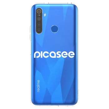Picasee Realme 5 Hülle - Transparentes Silikon - Picasee - new logo - white