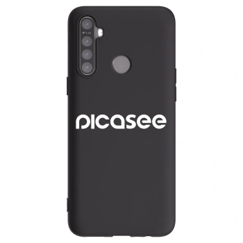 Picasee Realme 5 Hülle - Schwarzes Silikon - Picasee - new logo - white