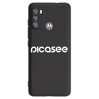 Picasee Motorola Moto G60 Hülle - Schwarzes Silikon - Picasee - new logo - white