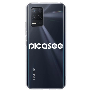 Picasee Realme 8 5G Hülle - Transparentes Silikon - Picasee - new logo - white