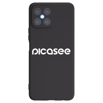 Picasee Honor X8 4G Hülle - Schwarzes Silikon - Picasee - new logo - white