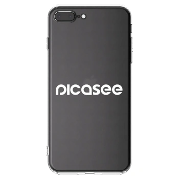 Picasee Apple iPhone 8 Plus Hülle - Transparentes Silikon - Picasee - new logo - white