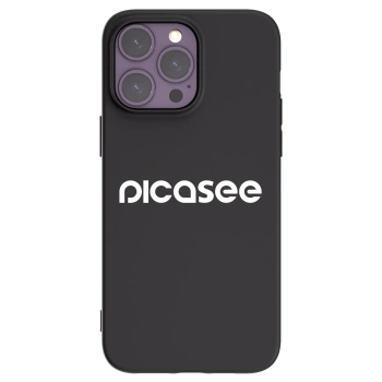 Picasee Apple iPhone 14 Pro Max Hülle - Schwarzes Silikon - Picasee - new logo - white
