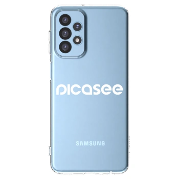 Picasee Samsung Galaxy A23 A235F 4G Hülle - Transparentes Silikon - Picasee - new logo - white