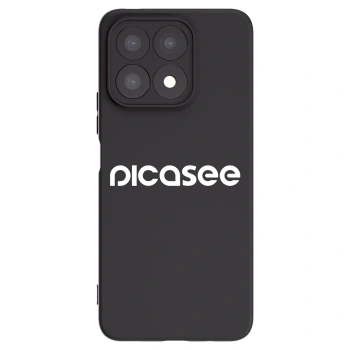 Picasee Honor X8a Hülle - Schwarzes Silikon - Picasee - new logo - white