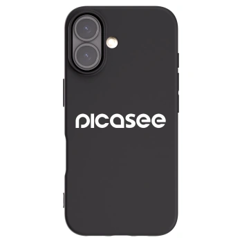 Picasee Apple iPhone 16 Hülle - Schwarzes Silikon - Picasee - new logo - white
