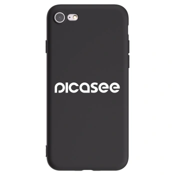 Picasee Apple iPhone 8 Hülle - Schwarzes Silikon - Picasee - new logo - white